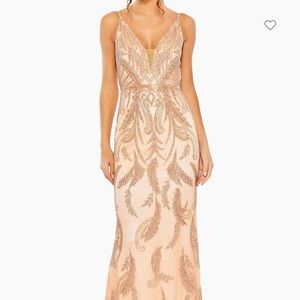 V neck sequin embellished gown by Mac Duggal